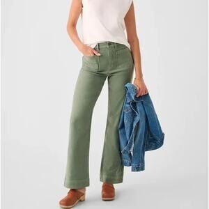 Faherty Stretch Terry Patch Pocket Pant in Sea Spray | Green | SZ 27